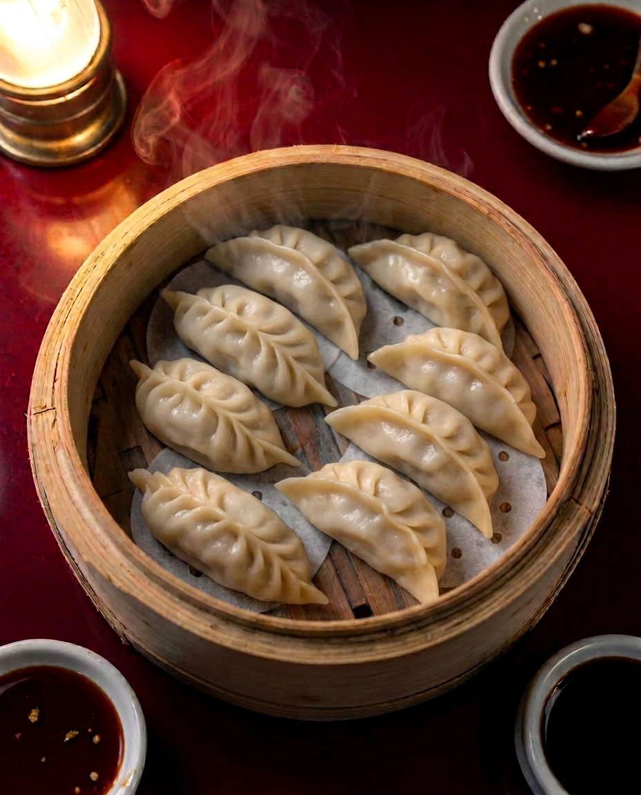 Pork & Chive pleated dumplings